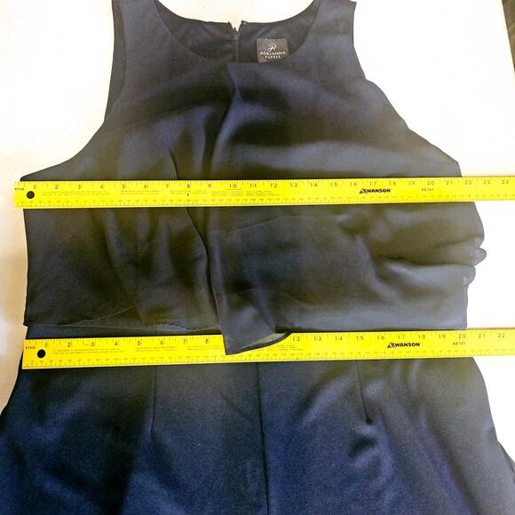 Adrianna Papell Chiffon and Crepe Sleeveless Jumpsuit Midnight Plus Size 20 3249 - Picture 8 of 12